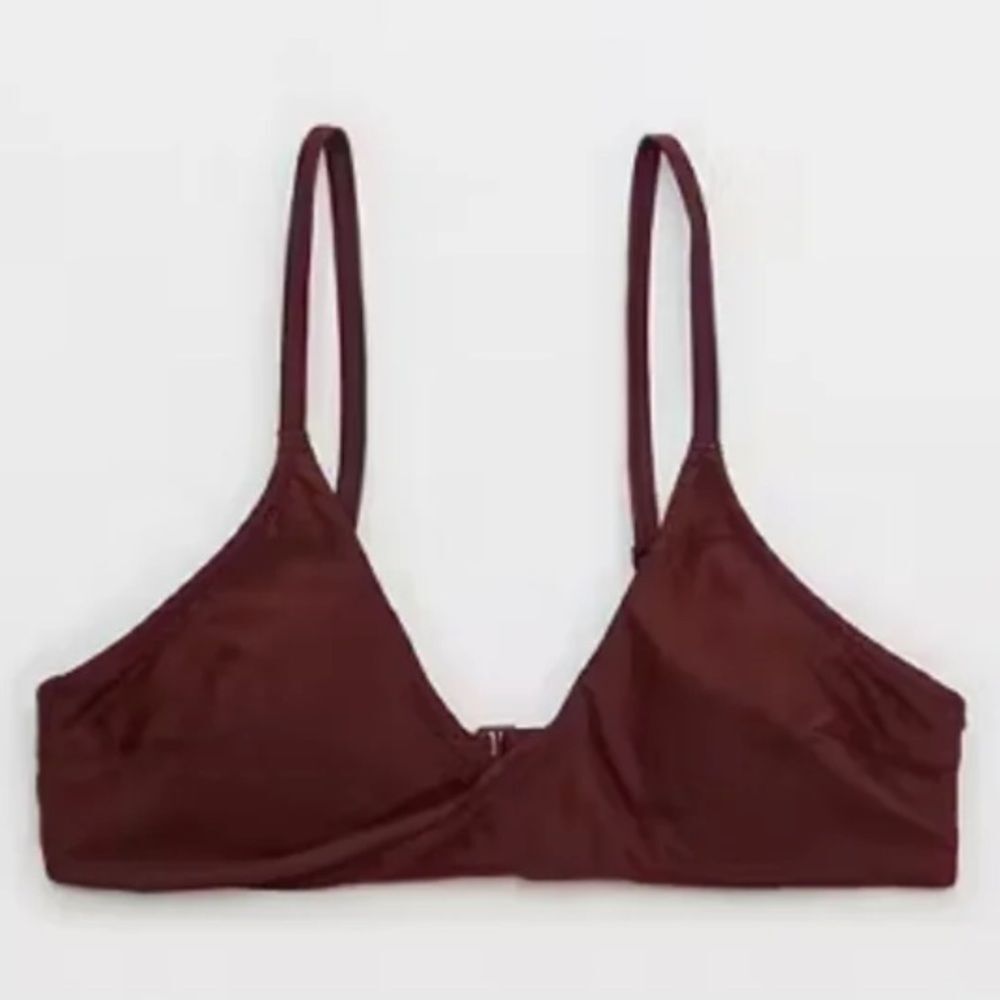 NWT aerie scoop twist purple bikini top XL